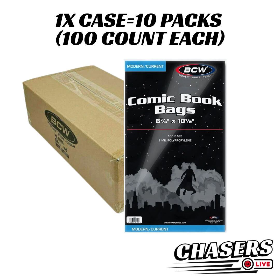 1000 (Case) BCW Current Modern Resealable 2-Mil Polypropylene Comic Book Bags