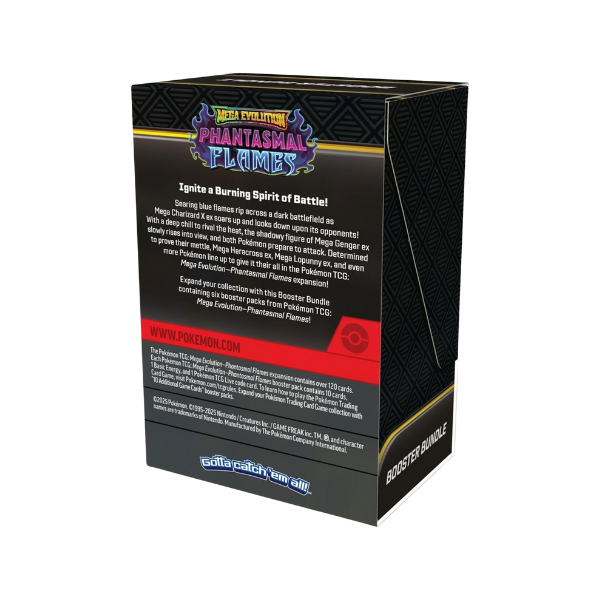 Pokémon TCG: Mega Evolution-Phantasmal Flames Booster Bundle (6 Packs)